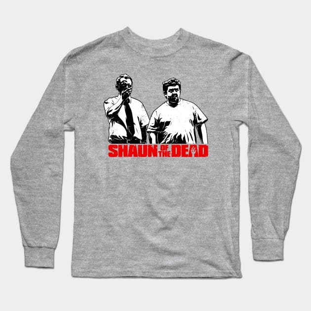 Shaun Of The Dead Distressed Stencil Style Long Sleeve T-Shirt by CultureClashClothing